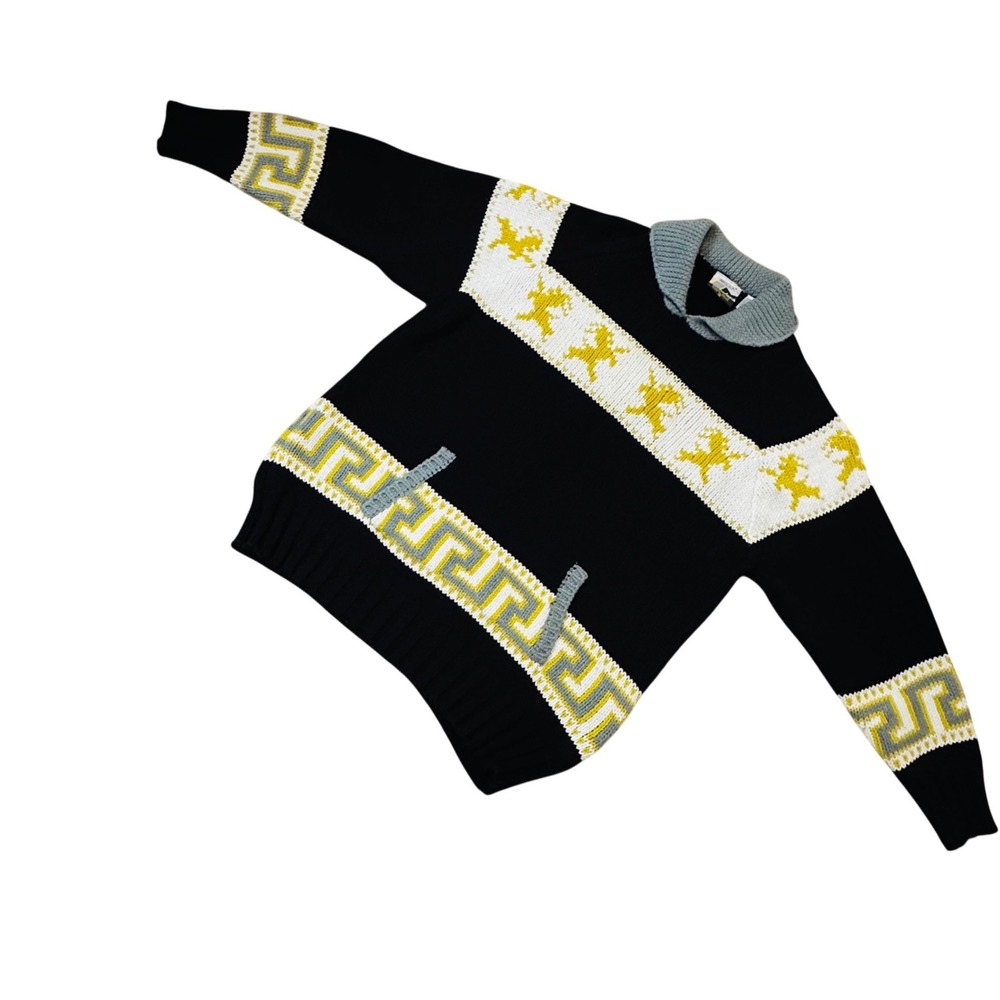 Mecca‎ vintage Mens XL Greek Key Aztec Print Knit Sweater - Picture 11 of 11